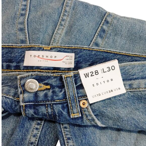 TopShop Editor Straight Denim Jeans High Rise Medium Wash Womens 28x30 - Picture 3 of 3
